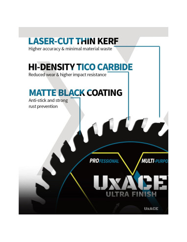 Hoja de sierra circular UXACE 3" 36T carburo para madera - 3 piezas