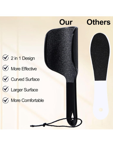 Lima de Pie Curvada Beomeen Doble Cara 2 Piezas Negro