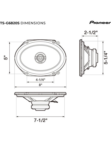 Altavoz Coaxial Pioneer TS-G6820S 6" x 8" 2 Vías 250W