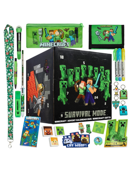 Calendario de Adviento Minecraft 2025 para Niños - 24 Sorpresas