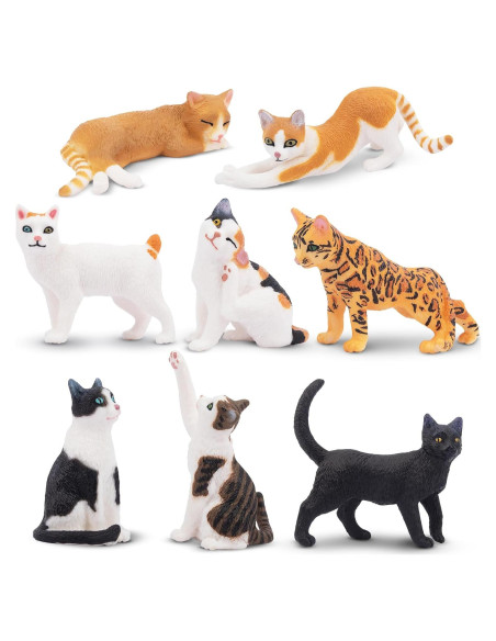 Figuras de Gato Realistas TOYMANY 8 Piezas Educativas
