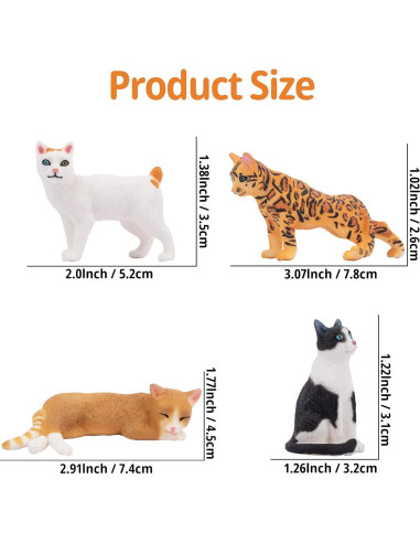 Figuras de Gato Realistas TOYMANY 8 Piezas Educativas
