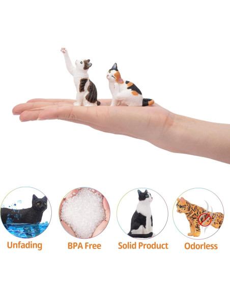 Figuras de Gato Realistas TOYMANY 8 Piezas Educativas