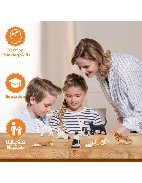 Figuras de Gato Realistas TOYMANY 8 Piezas Educativas