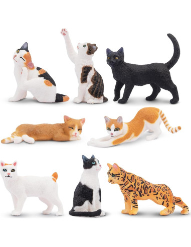 Figuras de Gato Realistas TOYMANY 8 Piezas Educativas