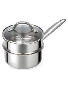 Cacerola Vaporera Ohtomber 1.5L Acero Inoxidable Antiadherente