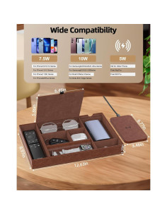 Bandeja de Valet con Cargador Inalámbrico Cargador Futuro 7 Compartimentos 2