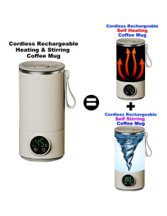 Taza de café eléctrica autocalentable WGL&HJ 355ml con agitación 2