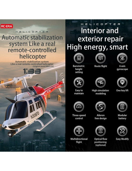 C138 Helicóptero RC OYDL 6CH Giroscopio 306mm RTF