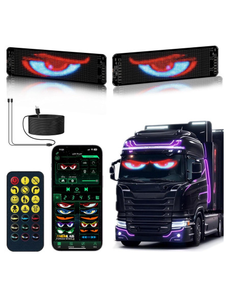 Gelrova Luz LED Ojos Diabólicos Doble Panel 35.56cm USB Control Remoto