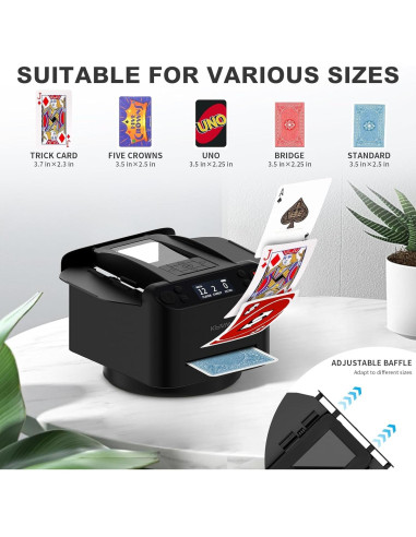 Barajador y Repartidor Automático CARDSPIN MAX6, 2 Mazos, Negro