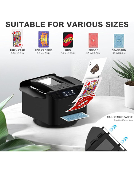 Barajador y Repartidor Automático CARDSPIN MAX6, 2 Mazos, Negro