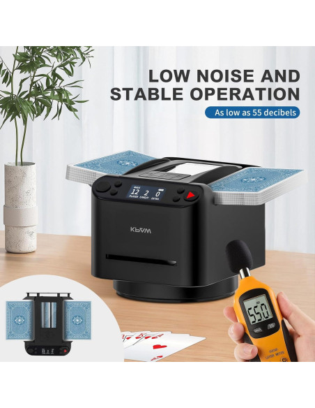 Barajador y Repartidor Automático CARDSPIN MAX6, 2 Mazos, Negro