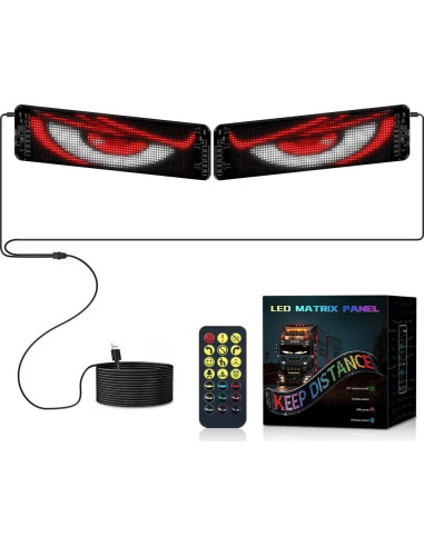Gelrova Luz LED Ojos Diabólicos Doble Panel 35.56cm USB Control Remoto