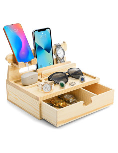 Estación de Acoplamiento de Madera Yopay para Teléfonos y Accesorios