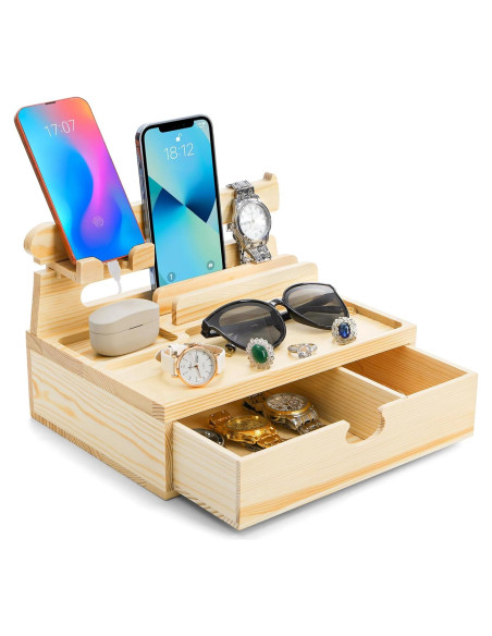 Estación de Acoplamiento de Madera Yopay para Teléfonos y Accesorios