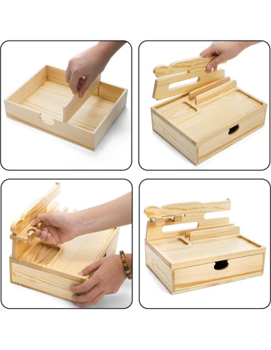 Estación de Acoplamiento de Madera Yopay para Teléfonos y Accesorios