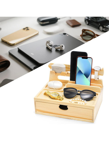 Estación de Acoplamiento de Madera Yopay para Teléfonos y Accesorios