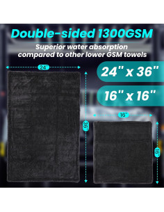 Paquete de 2 Toallas de Microfibra Mysticline 1300 GSM Extra Grande 2