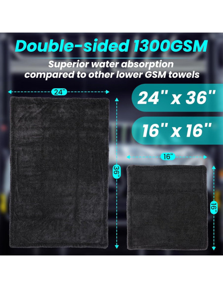 Paquete de 2 Toallas de Microfibra Mysticline 1300 GSM Extra Grande