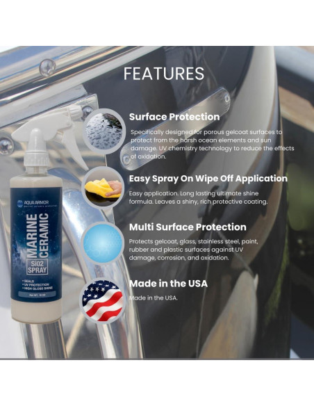 Spray Cerámico Si02 Marino Aqua Armor 16 oz - Protección UV