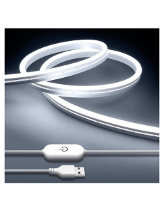 Tira de Luces LED Neón USB Blanca iNextStation 2m Impermeable