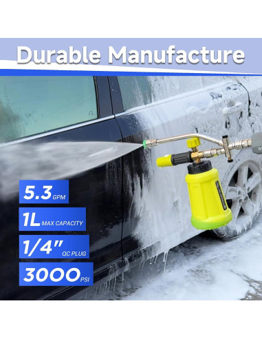 Cañón de Espuma M MINGLE PW69-1 con Conector Doble y 5 Boquillas