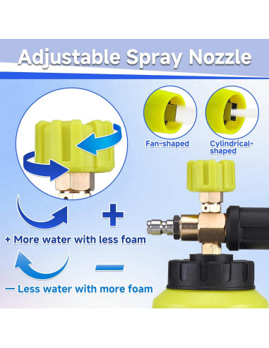 Cañón de Espuma M MINGLE PW69-1 con Conector Doble y 5 Boquillas