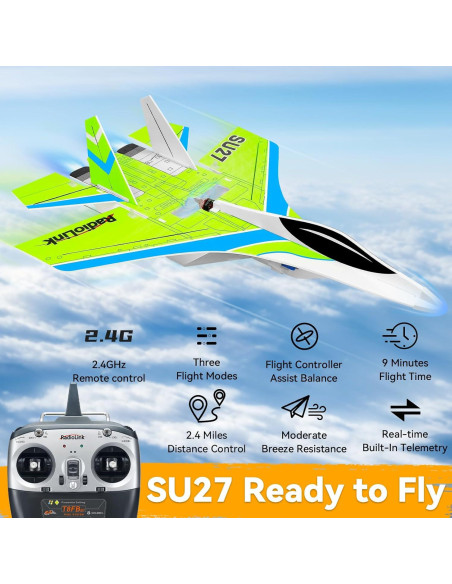 Avión RC Radiolink SU27 RTF 400mm 3 Modos de Vuelo
