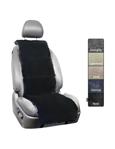 Cubierta de Asiento de Coche Aegis de Piel de Oveja Negra