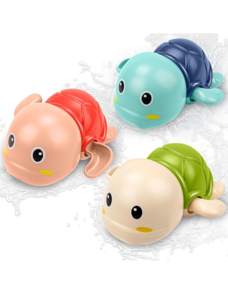 Juguetes de Baño Tohibee Tortuga Nadadora 3 Piezas
