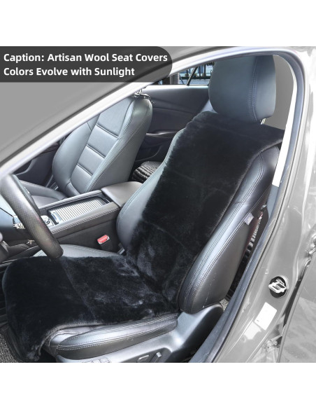 Cubierta de Asiento de Coche Aegis de Piel de Oveja Negra