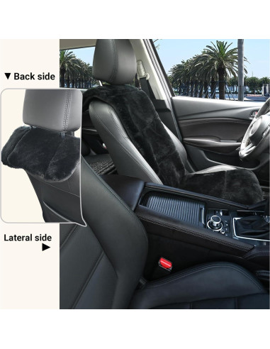 Cubierta de Asiento de Coche Aegis de Piel de Oveja Negra