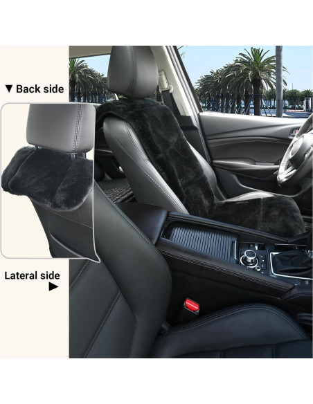 Cubierta de Asiento de Coche Aegis de Piel de Oveja Negra