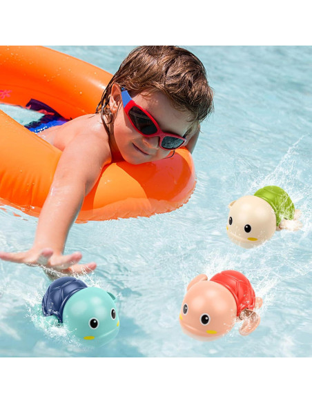 Juguetes de Baño Tohibee Tortuga Nadadora 3 Piezas