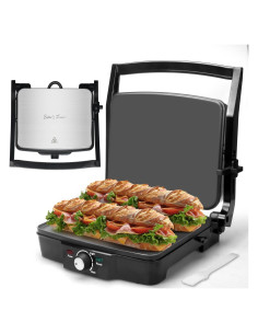 Prensa Panini Eléctrica Baker's Friend 1400W Acero Inoxidable