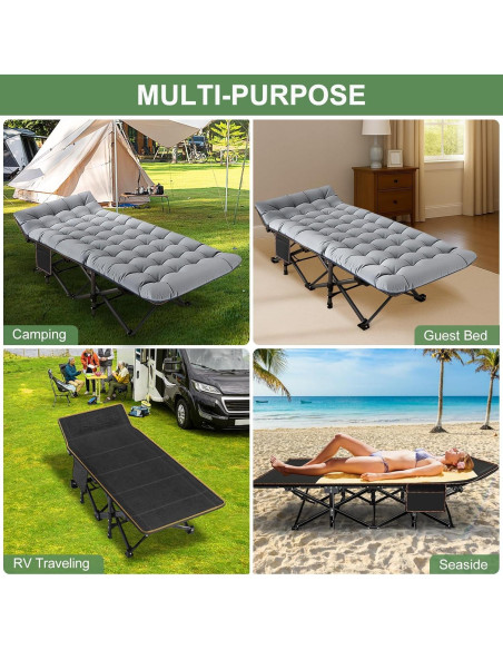 Cama Plegable ABORON K16ZDC 190.5x68.6cm 500lb Resistente