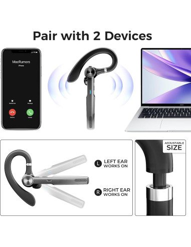 Auricular Bluetooth Inalámbrico Herloreen G3 con Estuche de Carga