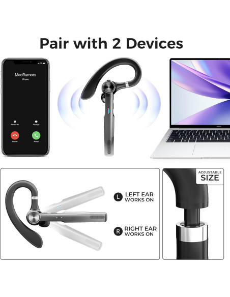 Auricular Bluetooth Inalámbrico Herloreen G3 con Estuche de Carga