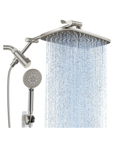 Cabezal de Ducha Veken 11.8" Níquel Cepillado con Manguera 177.8 cm