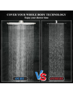 Cabezal de Ducha Veken 11.8" Níquel Cepillado con Manguera 177.8 cm 2