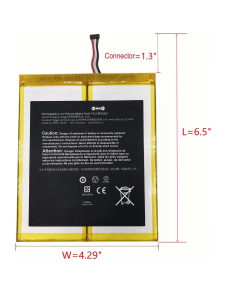 Batería de Reemplazo 3.8V 6300mAh para Tableta A21 M2