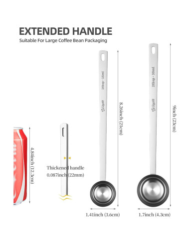 Cuchara Medidora de Acero Inoxidable Ugotit 15ml Mango Largo