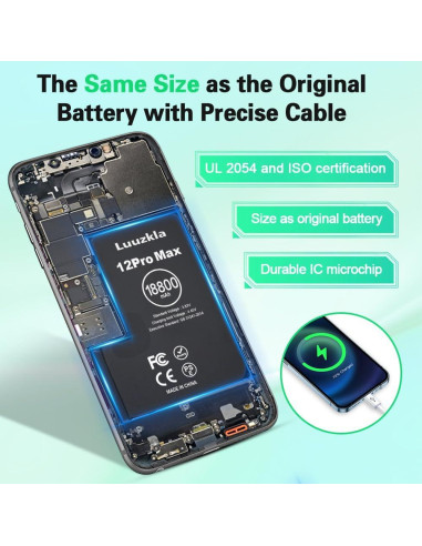 Batería de Reemplazo 18800mAh Luuzkla para iPhone 12 Pro Max