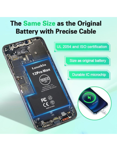 Batería de Reemplazo 18800mAh Luuzkla para iPhone 12 Pro Max