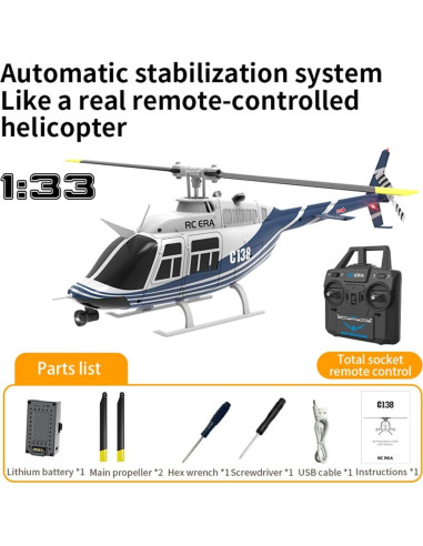 C138 Helicóptero RC OYDL 6CH Giroscopio 306mm RTF
