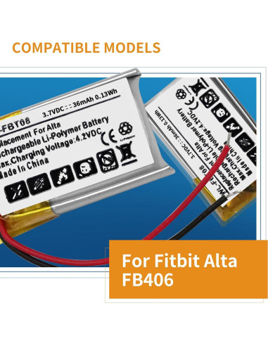 Batería de Reemplazo FB406 Timsenkoo para Fitbit Alta 36mAh