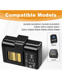 Batería de Reemplazo para Impresora Zebra ZQ520 3400mAh 2