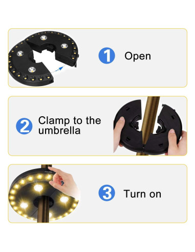 Luz de Paraguas LED OYOCO 28 Luces 3 Modos Brillo 200 Lúmenes