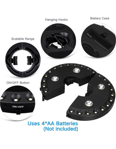 Luz de Paraguas LED OYOCO 28 Luces 3 Modos Brillo 200 Lúmenes